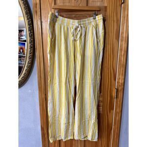 Torrid 1R Linen Yellow Stripe Pants